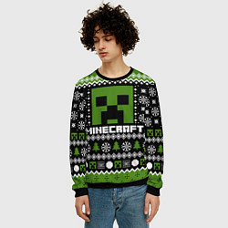 Свитшот мужской Minecraft christmas sweater, цвет: 3D-черный — фото 2