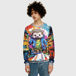Свитшот мужской Городской ёжик, цвет: 3D-меланж — фото 2