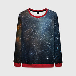 Свитшот мужской Темное космическое звездное небо, цвет: 3D-красный