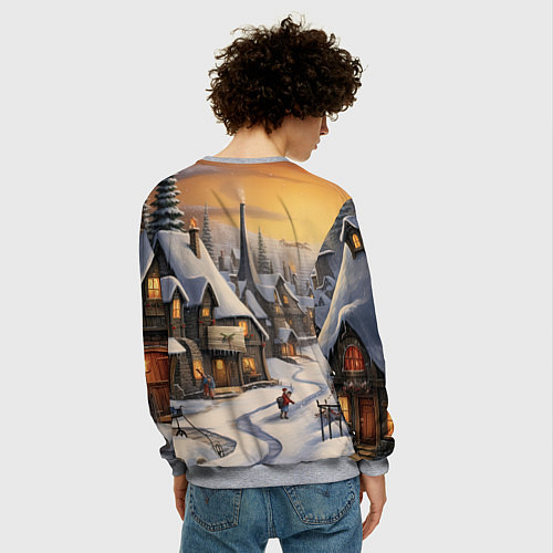 Мужской свитшот Необыкновенные приключения под новый год / 3D-Меланж – фото 4