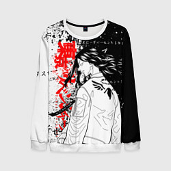 Свитшот мужской Баджи из вальхаллы - токийские мстители, цвет: 3D-белый