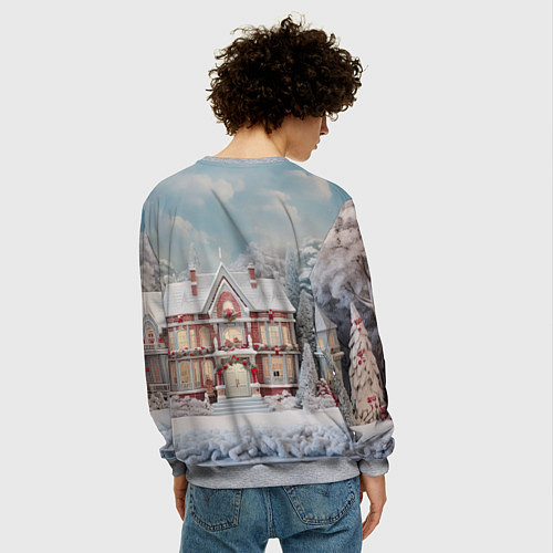 Мужской свитшот Звездное кружево новогодней ночи / 3D-Меланж – фото 4