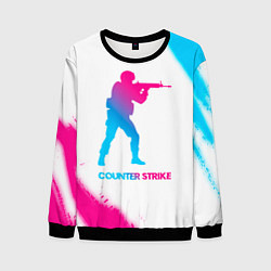 Свитшот мужской Counter Strike neon gradient style, цвет: 3D-черный