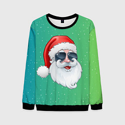Свитшот мужской Дед Мороз в очках, цвет: 3D-черный