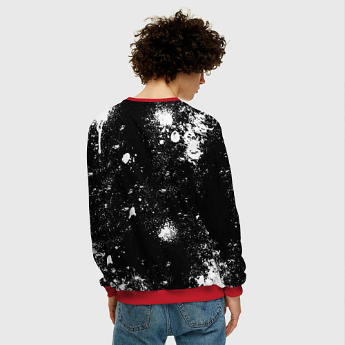 Мужской свитшот Король и шут - черно-белый / 3D-Красный – фото 4