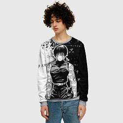 Свитшот мужской Маки Зенин из Jujutsu kaisen, цвет: 3D-меланж — фото 2