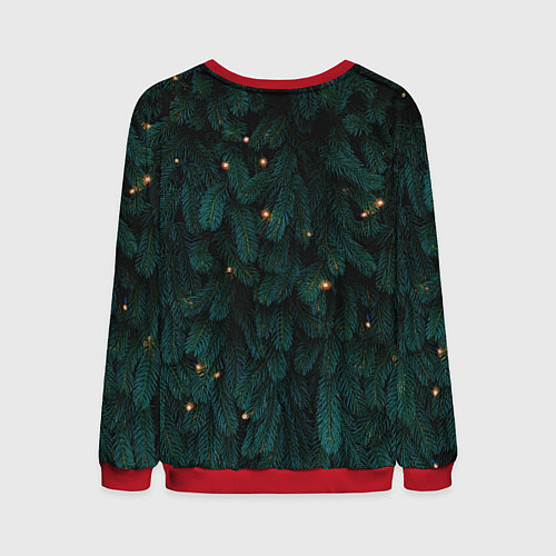 Мужской свитшот Ёлка и гирлянды / 3D-Красный – фото 2