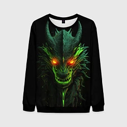Свитшот мужской Дракон сверкающих елей, цвет: 3D-черный