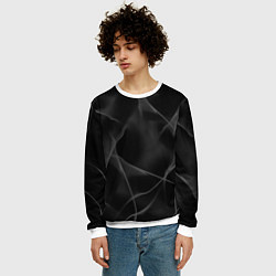 Свитшот мужской Серый дым и ночь, цвет: 3D-белый — фото 2