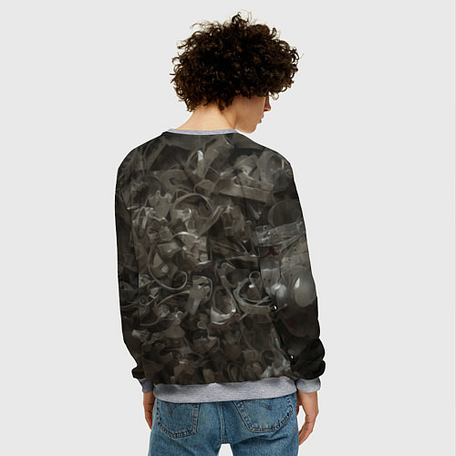 Мужской свитшот Металлический череп / 3D-Меланж – фото 4