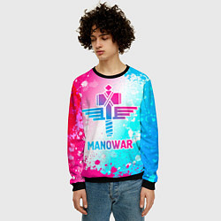 Свитшот мужской Manowar neon gradient style, цвет: 3D-черный — фото 2