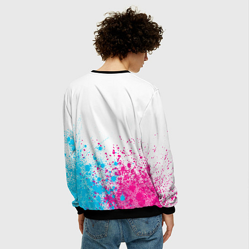 Мужской свитшот Nazareth neon gradient style посередине / 3D-Черный – фото 4