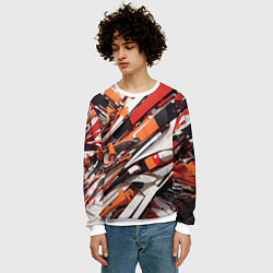 Свитшот мужской Абстракционная иллюстрация, цвет: 3D-белый — фото 2