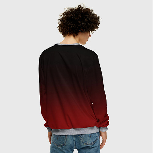 Мужской свитшот Градиент от тёмного до тёмно красного / 3D-Меланж – фото 4