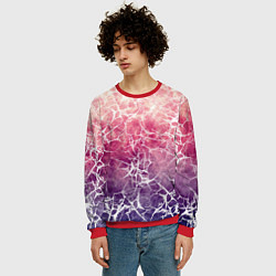 Свитшот мужской Абстракция - паутинка на сине-красном фоне, цвет: 3D-красный — фото 2