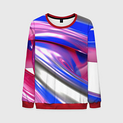 Свитшот мужской Вязкая абстракция в фиолетовых оттенках, цвет: 3D-красный