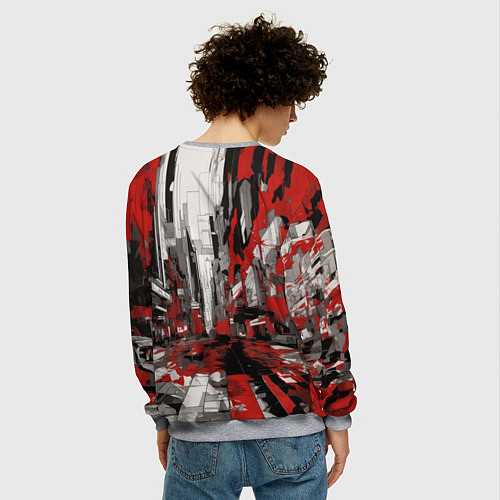 Мужской свитшот Черно-красный автомобиль / 3D-Меланж – фото 4
