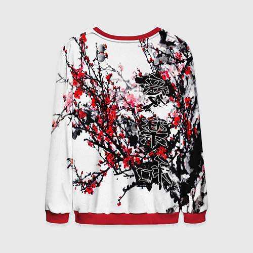 Мужской свитшот Японский стиль иероглифы / 3D-Красный – фото 2