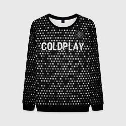 Мужской свитшот Coldplay glitch на темном фоне посередине