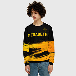Свитшот мужской Megadeth - gold gradient посередине, цвет: 3D-черный — фото 2