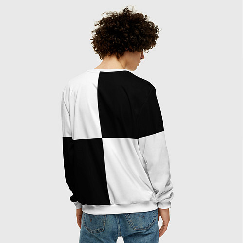 Мужской свитшот Шахматы - ферзь / 3D-Белый – фото 4