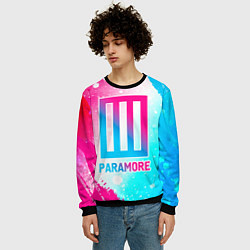 Свитшот мужской Paramore neon gradient style, цвет: 3D-черный — фото 2