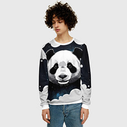 Свитшот мужской Панда портрет, цвет: 3D-белый — фото 2