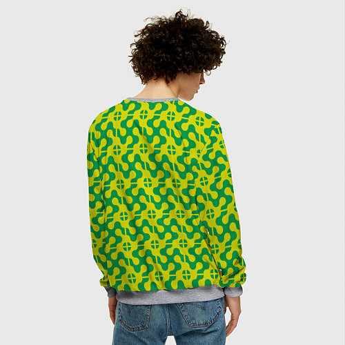 Мужской свитшот Паттерн из трансформированных геометрических фигур / 3D-Меланж – фото 4