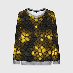Свитшот мужской Жёлтый трескающийся камень, цвет: 3D-меланж