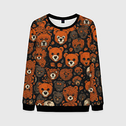 Свитшот мужской Мишки сердитые, цвет: 3D-черный