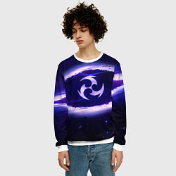 Свитшот мужской Genshin Impact Raiden sign, цвет: 3D-белый — фото 2