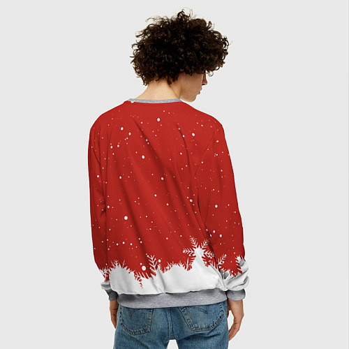 Мужской свитшот Встречайте 2024 год зеленого дракона / 3D-Меланж – фото 4