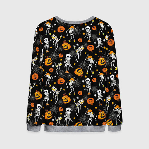Мужской свитшот Хэллоуин танцующий скелет / 3D-Меланж – фото 2