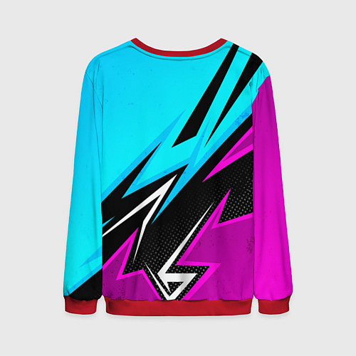 Мужской свитшот Герб рф - неоновый / 3D-Красный – фото 2