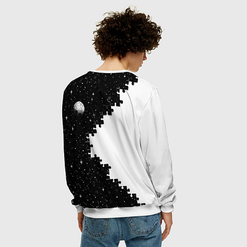 Мужской свитшот Космический пазл / 3D-Белый – фото 4