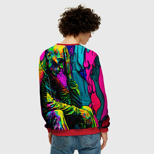 Мужской свитшот Одиночество / 3D-Красный – фото 4