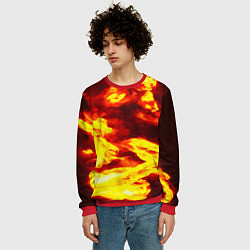Свитшот мужской Огненное безумие, цвет: 3D-красный — фото 2