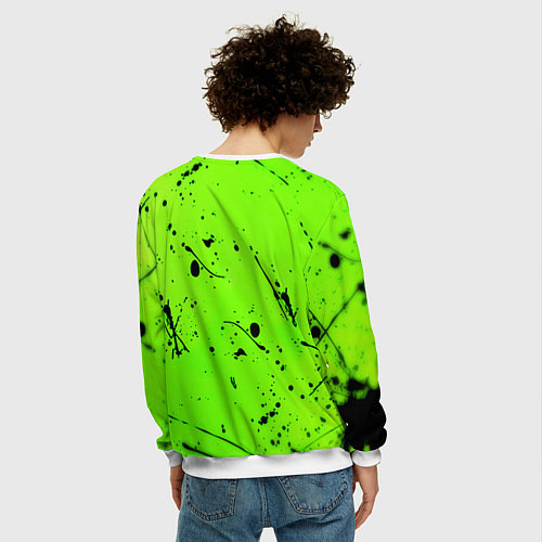 Мужской свитшот Xbox кислотный стиль / 3D-Белый – фото 4