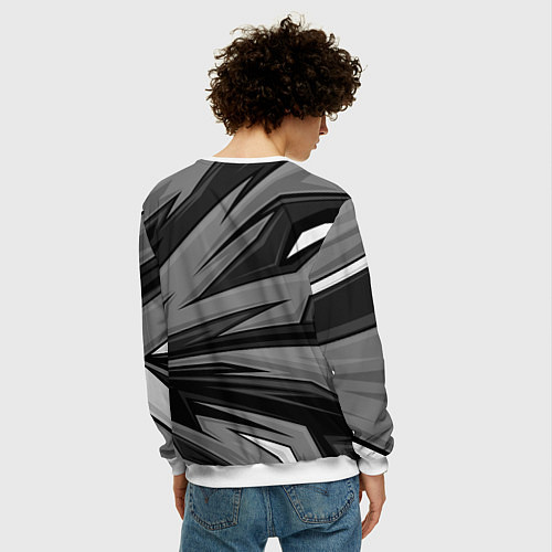 Мужской свитшот Honda - монохромный спортивный / 3D-Белый – фото 4