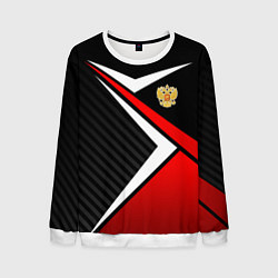 Свитшот мужской Russia - black and red, цвет: 3D-белый