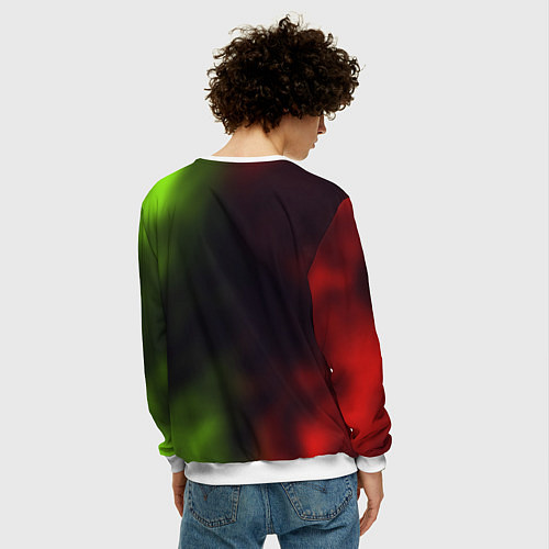 Мужской свитшот Fallout fire gradient / 3D-Белый – фото 4