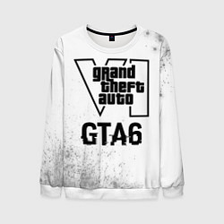 Свитшот мужской GTA6 glitch на светлом фоне, цвет: 3D-белый