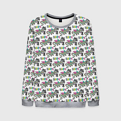 Свитшот мужской Паттерн детский со Змеем Горынычем, цвет: 3D-меланж