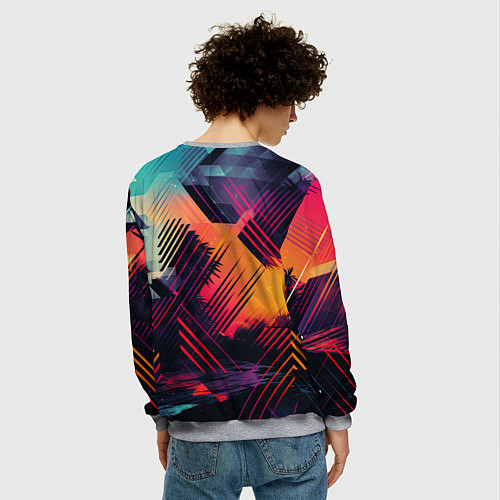 Мужской свитшот GTA 6 abstract logo / 3D-Меланж – фото 4