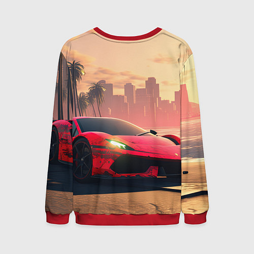 Мужской свитшот GTA 6 спортивное авто / 3D-Красный – фото 2