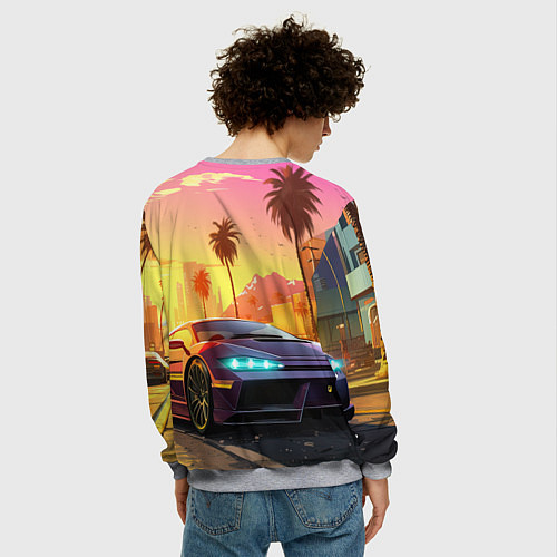 Мужской свитшот Auto GTA 6 / 3D-Меланж – фото 4