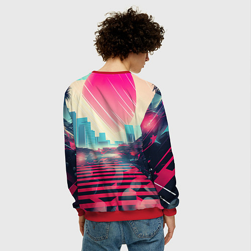 Мужской свитшот GTA 6 retro abstract / 3D-Красный – фото 4