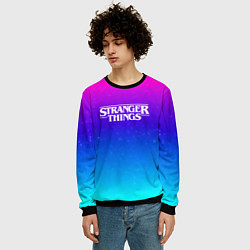 Свитшот мужской Stranger Things gradient colors, цвет: 3D-черный — фото 2