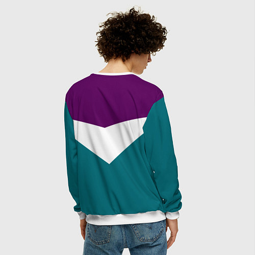Мужской свитшот FIRM темная сирень и бирюза / 3D-Белый – фото 4