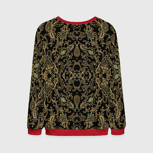 Мужской свитшот Славянский этнический орнамент с позолотой / 3D-Красный – фото 2